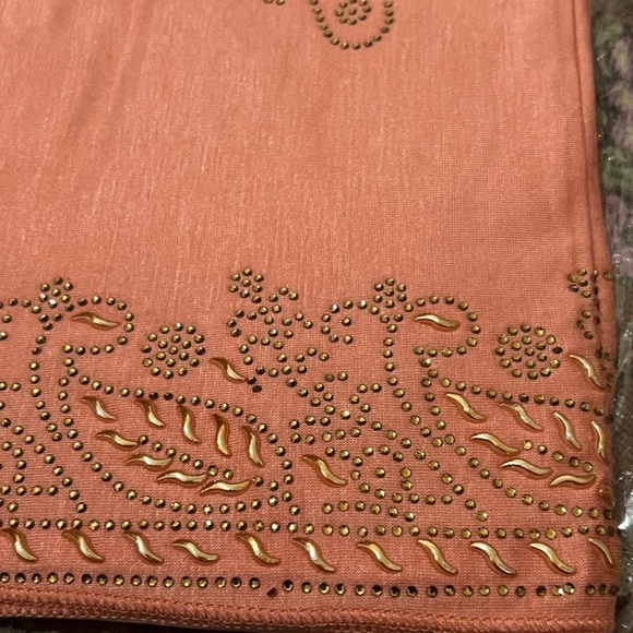 Hijab with Design Peach color made in Dubai UAE - Picture 3 of 8